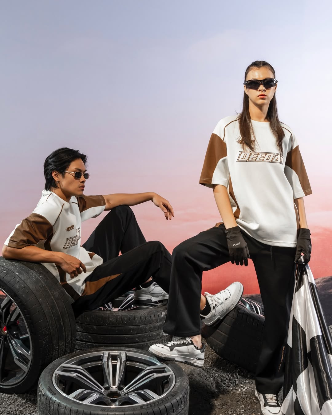 DEEDAT SUPREMACY Walker Oversized Tees - Beige