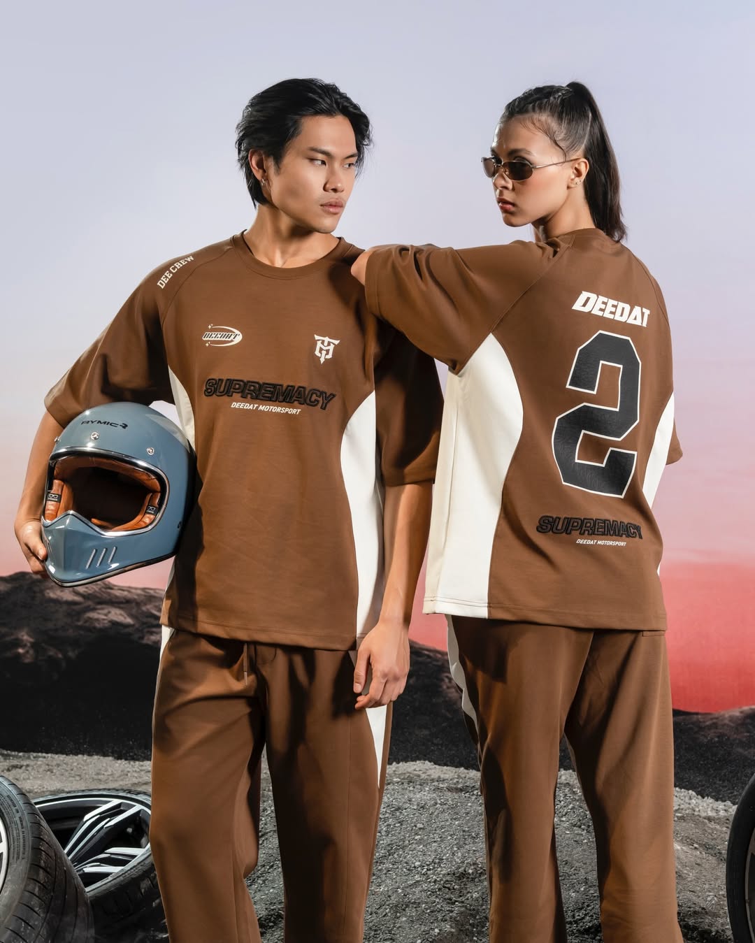 DEEDAT SUPREMACY Walker Oversized Tees - Brown/Beige