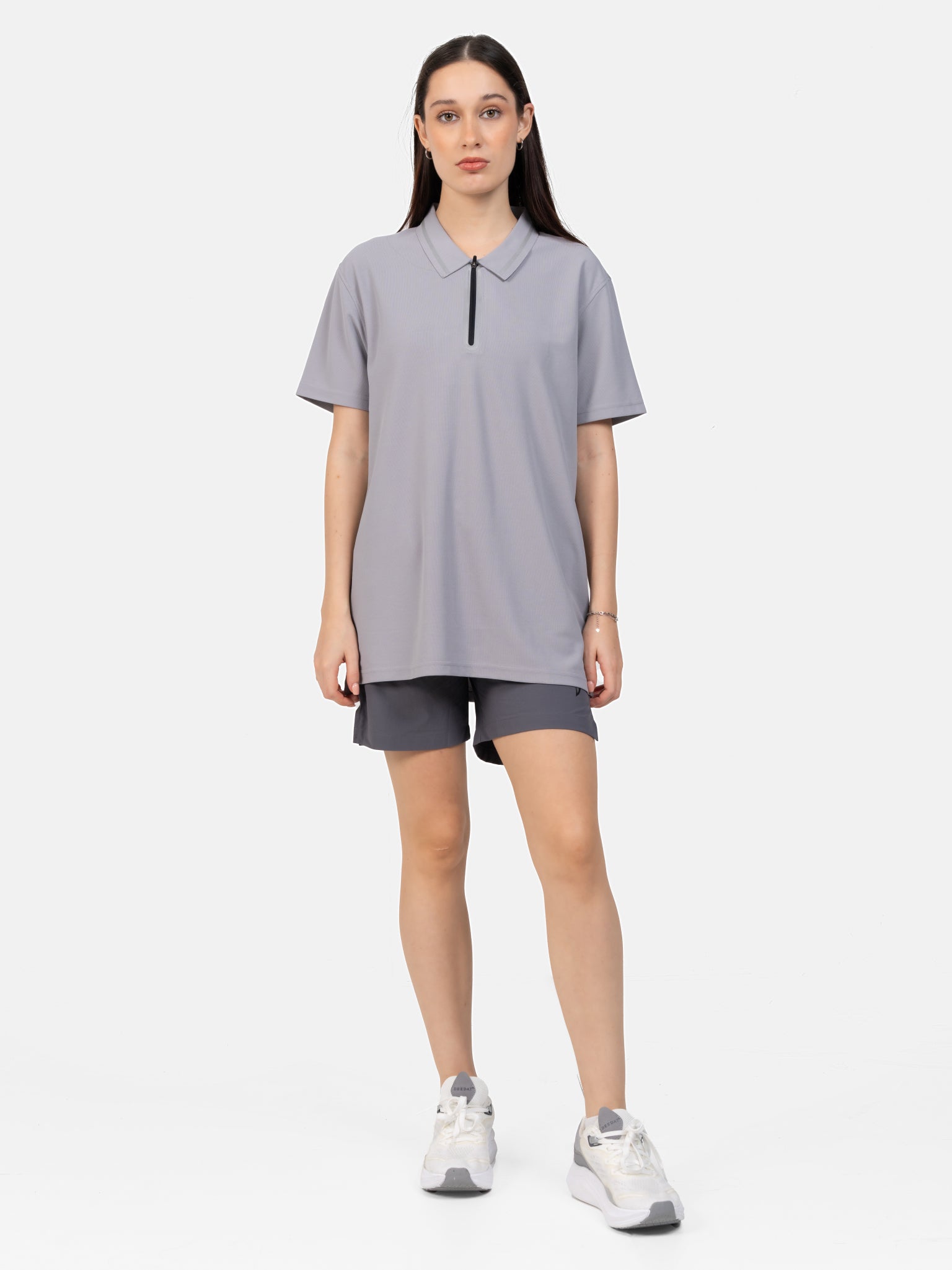 DEEDAT Performance Wear Polo Collar Tee - Light Gray