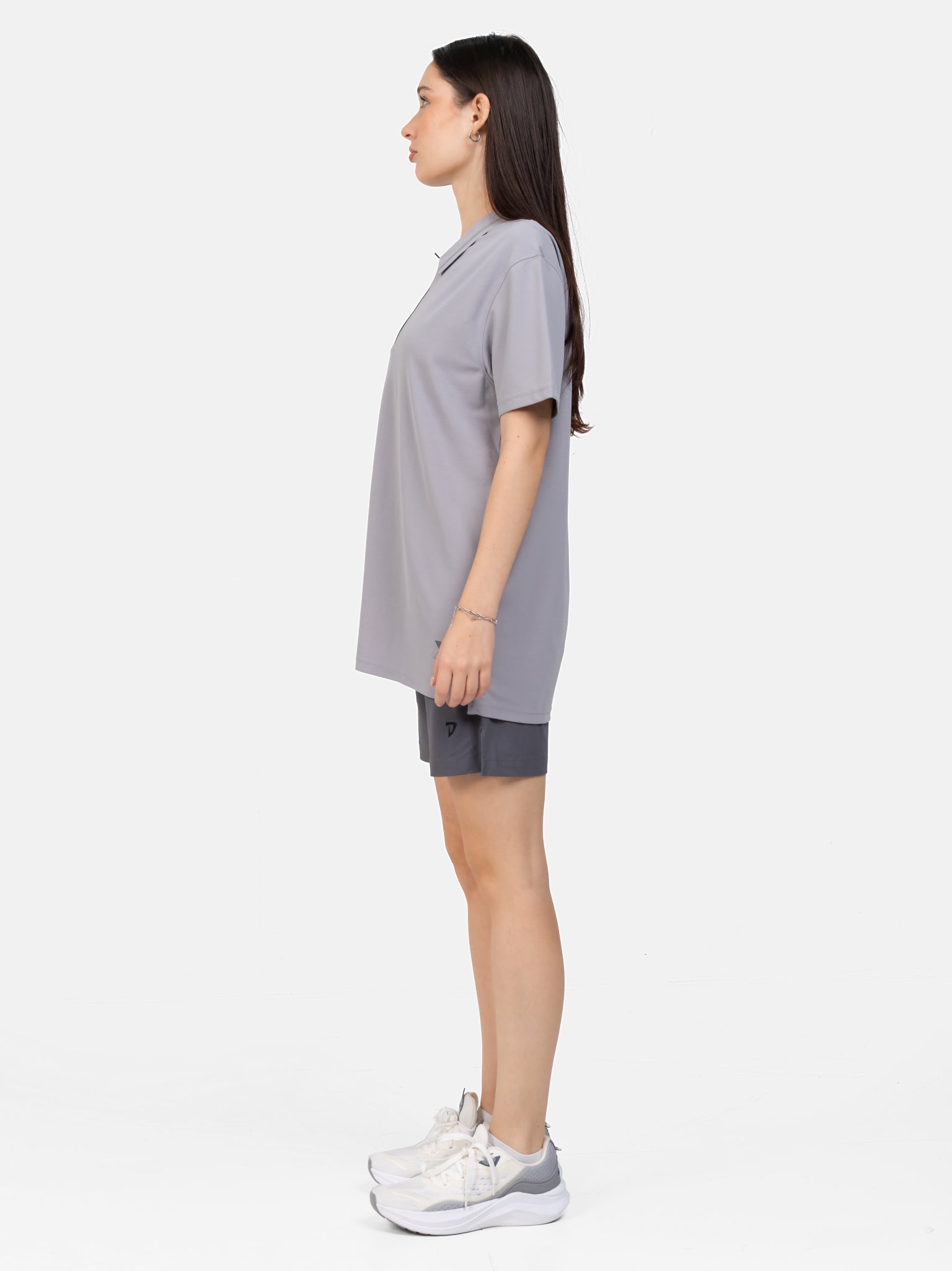 DEEDAT Performance Wear Polo Collar Tee - Light Gray