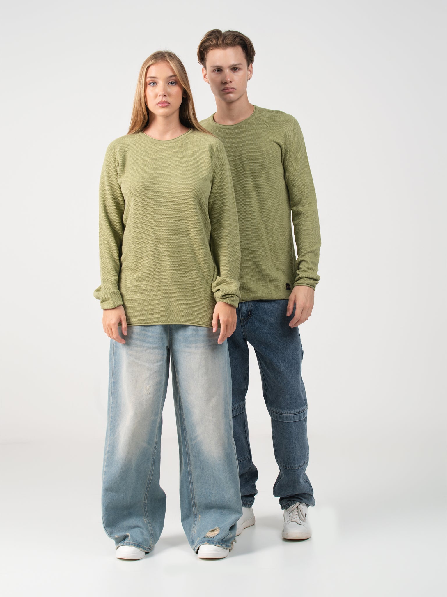 DEEDAT PORTOFINO Long Sleeve Oversize Tee Shirt - Avocado