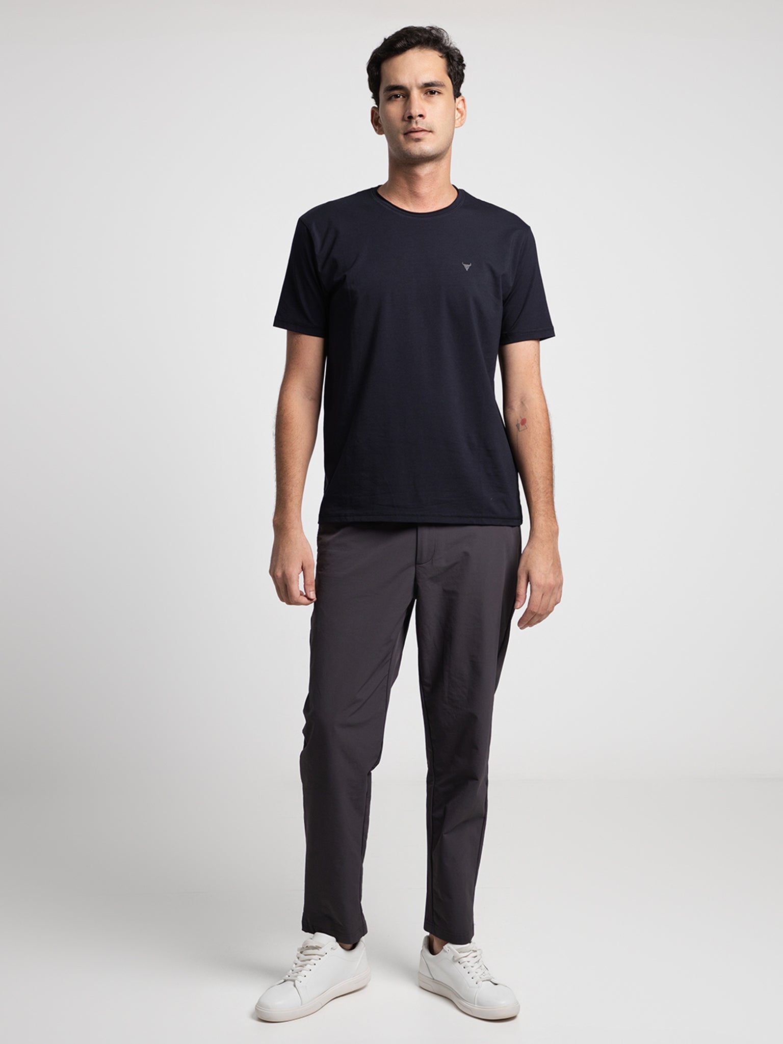 DEEDAT Bull Head Crew Neck Tee - Navy