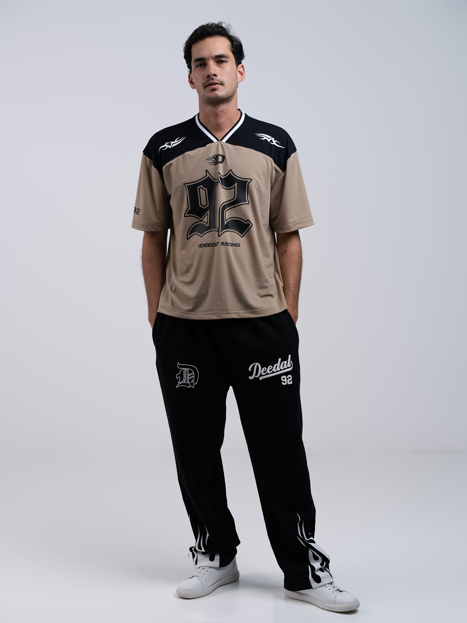 DEEDAT Fueled By Freedom Oversized Tee Shirt - Beige