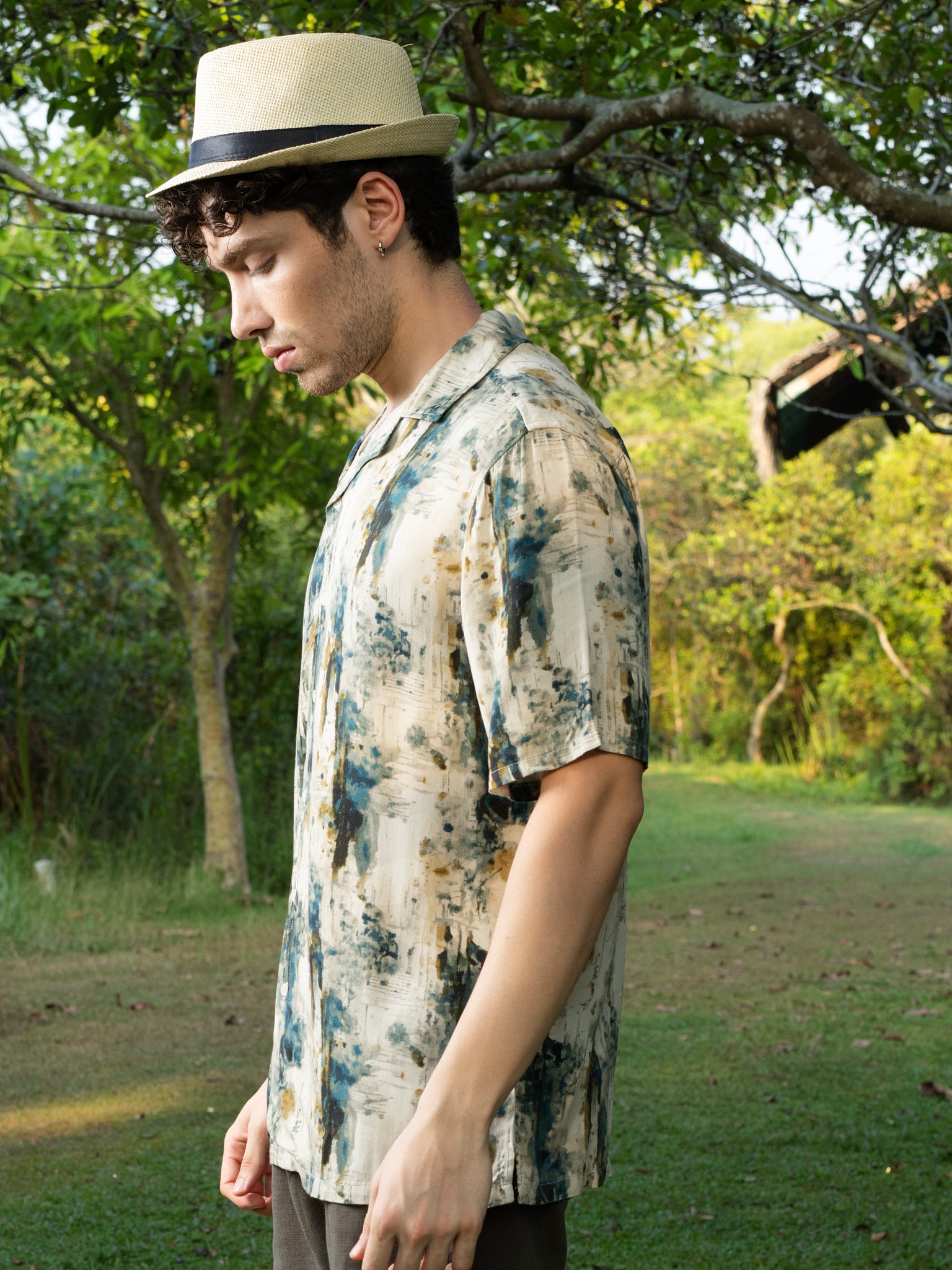 DEEDAT NATURE VERSE Regular Fit Casual Shirt - Beige/Green