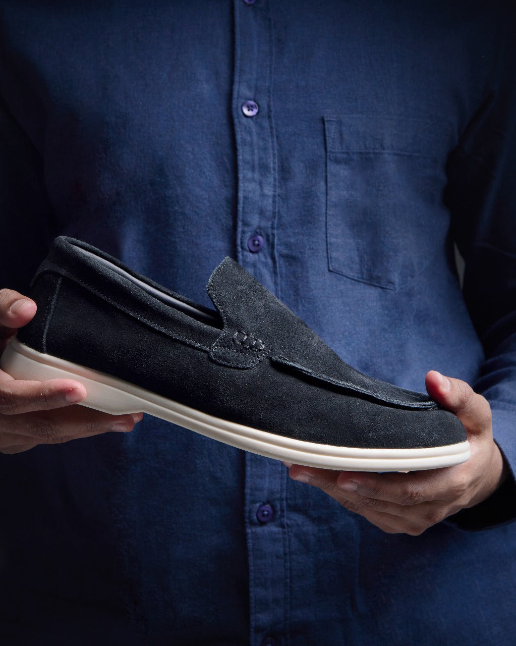 DEEDAT Suede Loafers - Black
