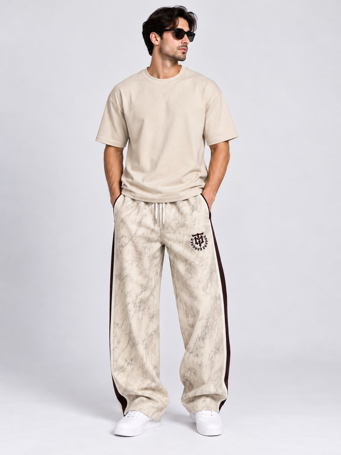 DEEDAT Oversized Standard Hem Bottom -Beige