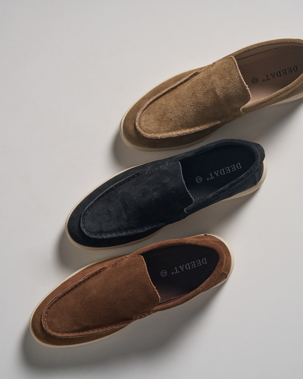 DEEDAT Suede Loafers - Black