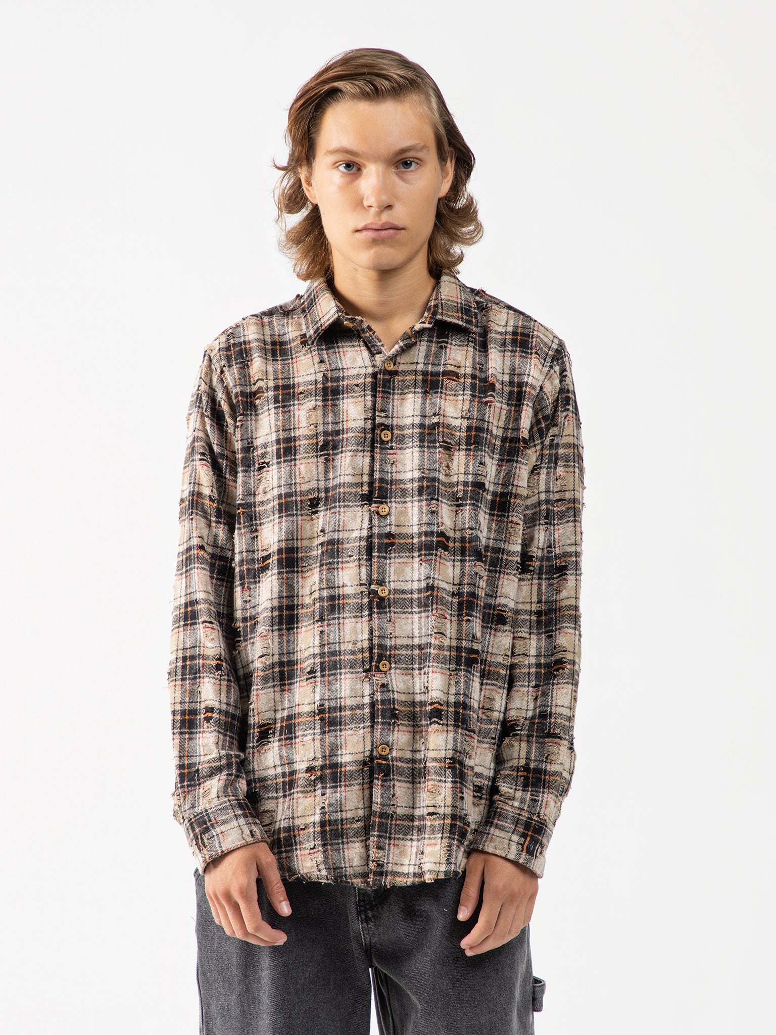 DEEDAT Regular Fit Long Sleeve Casual Shirt - Beige