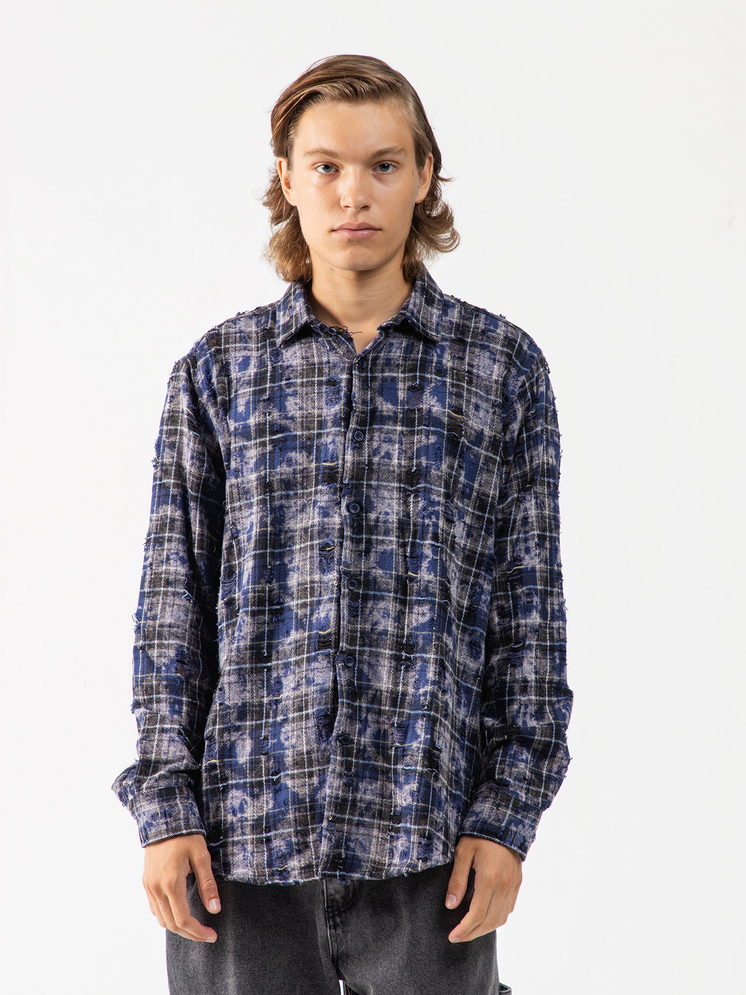 DEEDAT Regular Fit Long Sleeve Casual Shirt - Blue