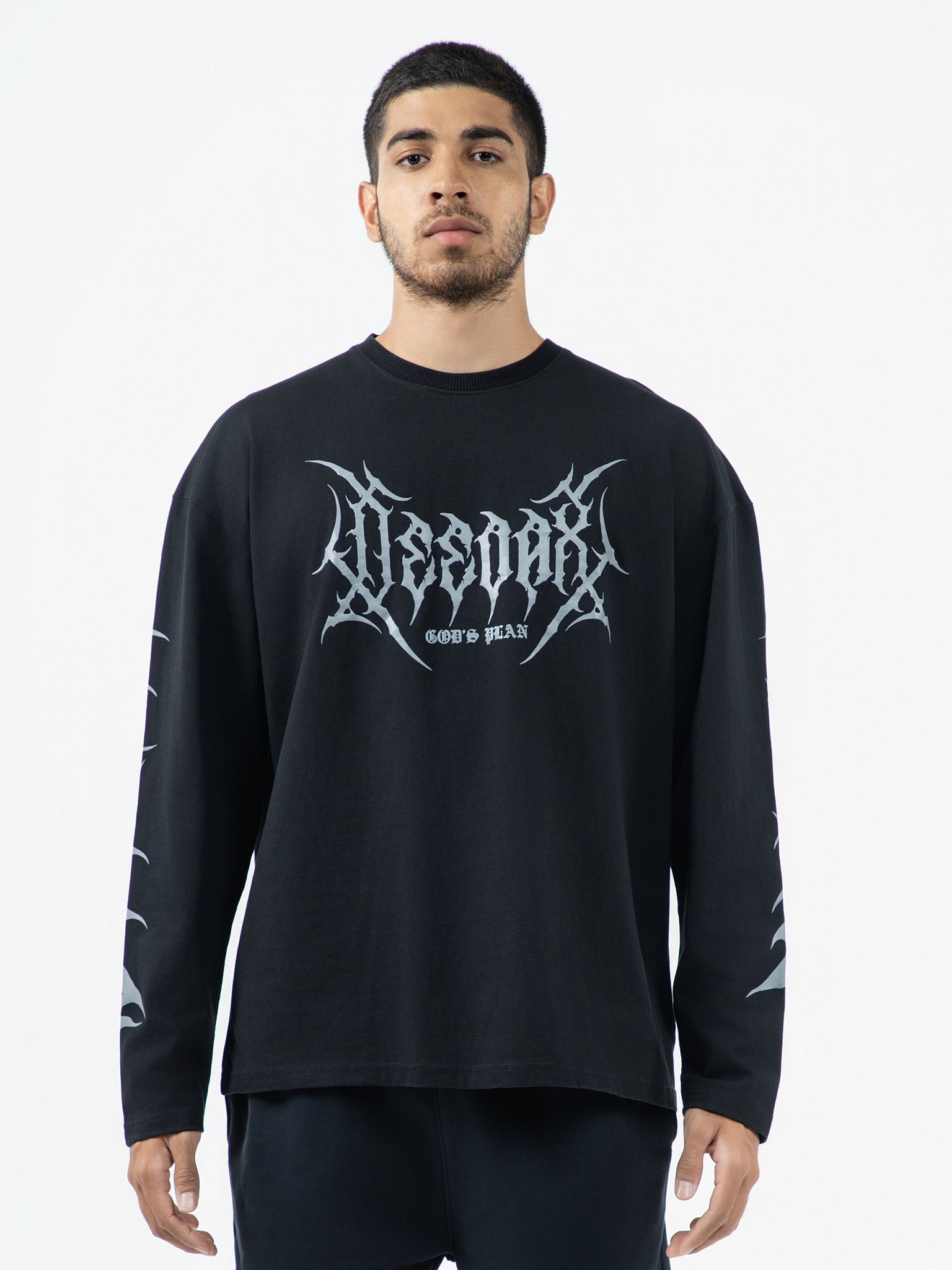 DEEDAT GOD'S PLAN Oversized Tees - Black