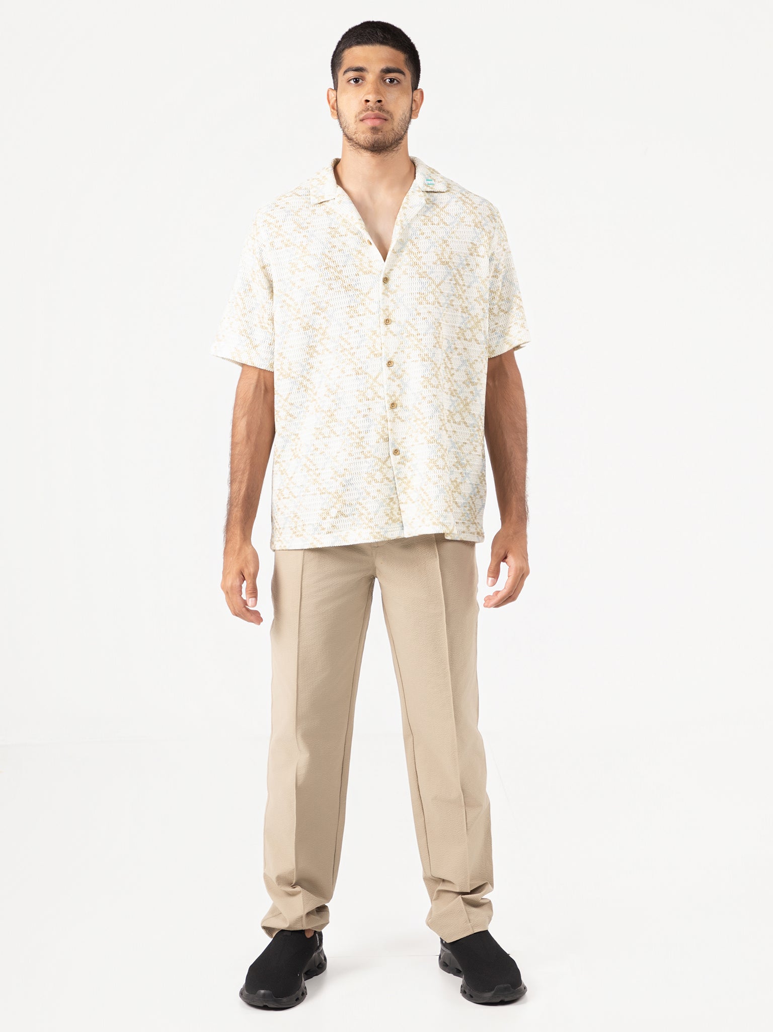 DEEDAT NATURE VERSE Men's Regular Fit Casual Shirt - Cream