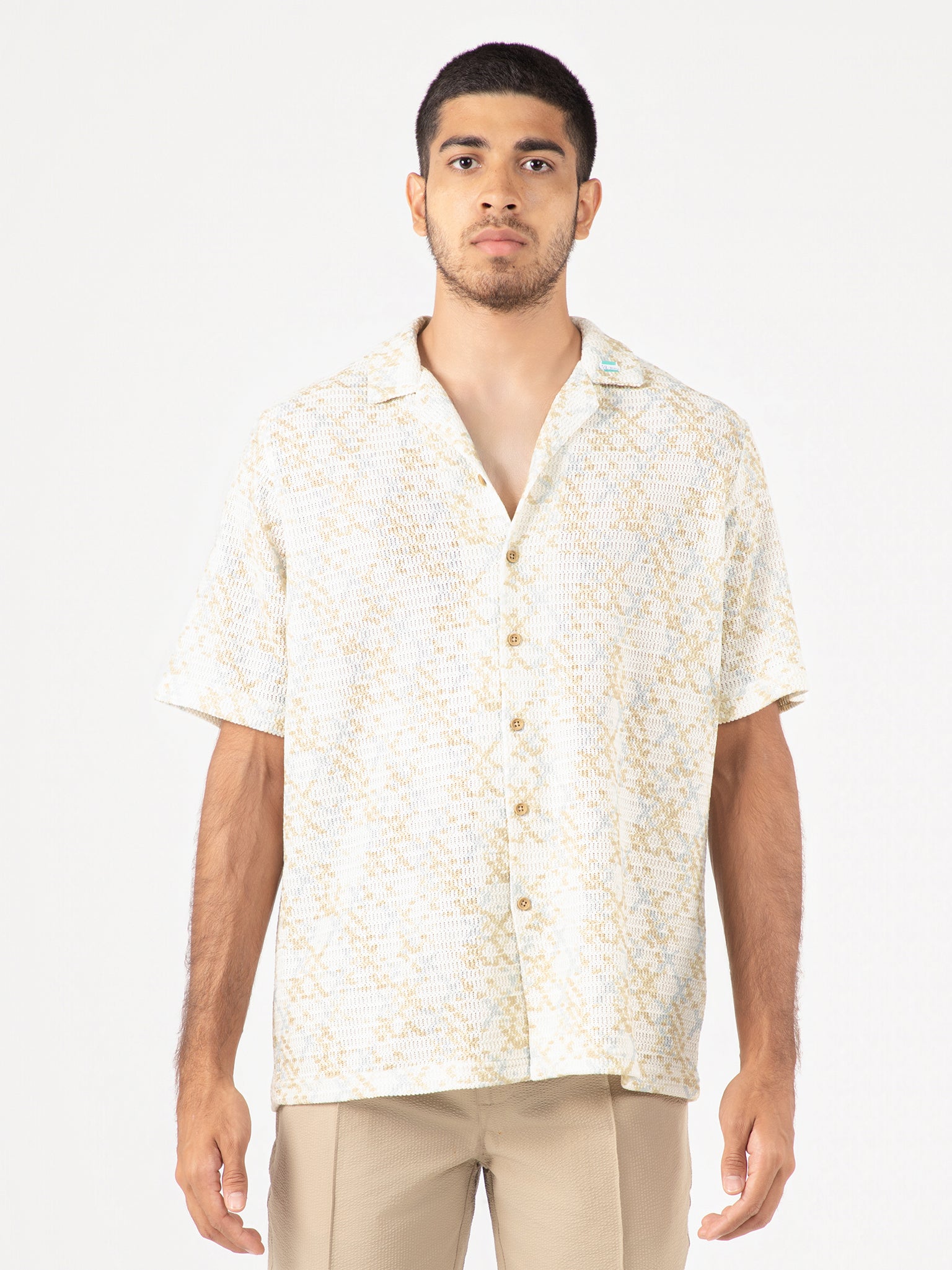 DEEDAT NATURE VERSE Men's Regular Fit Casual Shirt - Cream