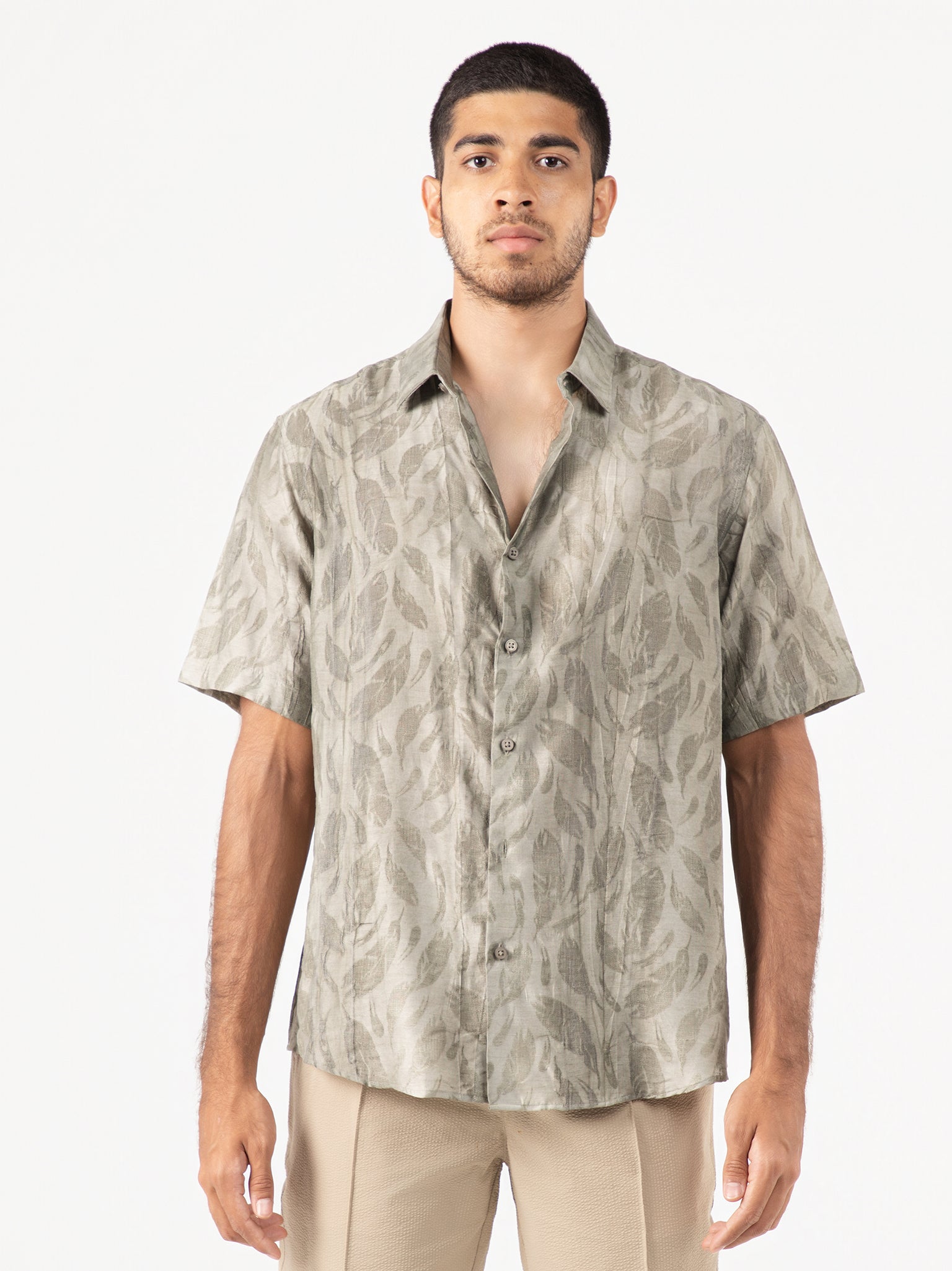 DEEDAT NATURE VERSE Men's Regular Fit Casual Shirt - Olive