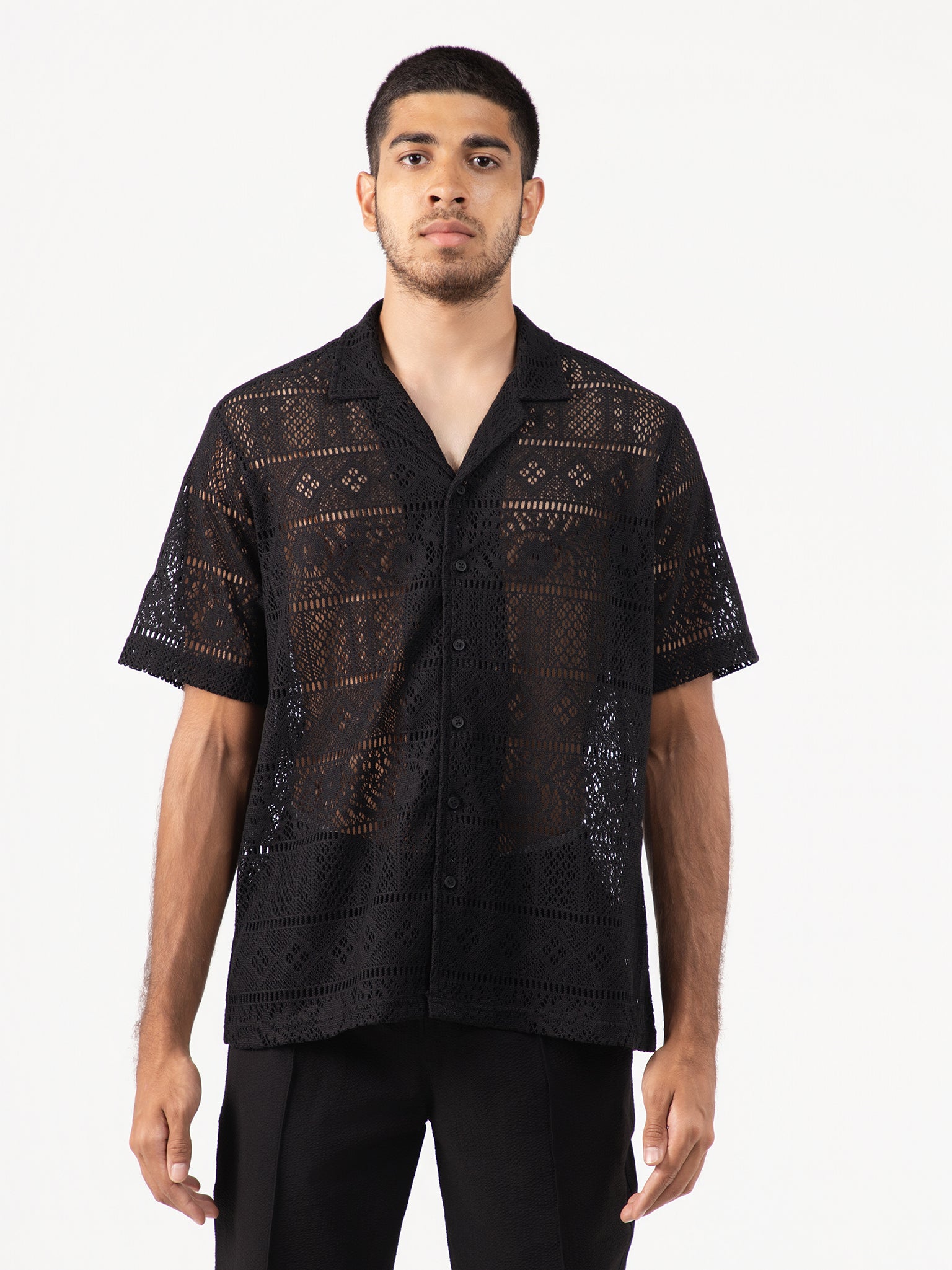 DEEDAT NATURE VERSE Men's Regular Fit Casual Shirt - Black