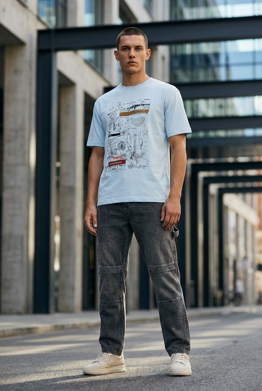 DEEDAT CHRONICLES MAVERICK Oversized Tees - Blue