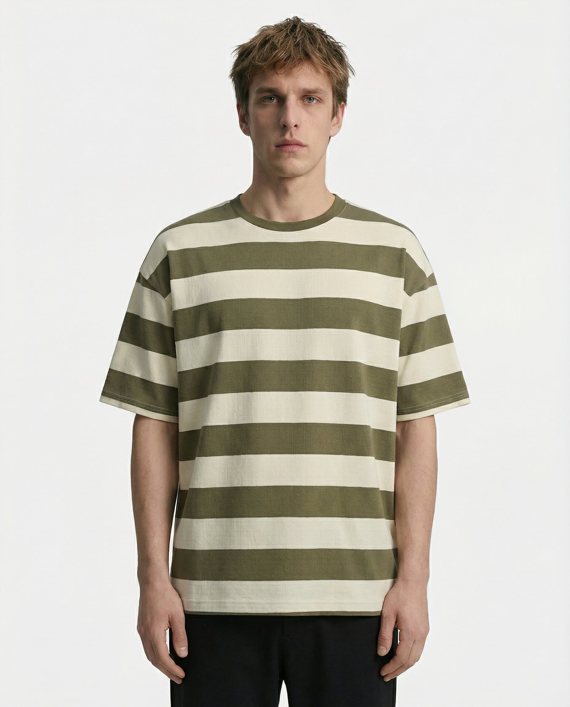 DEEDAT MAVERIC Oversized Crew Neck Tees-Green
