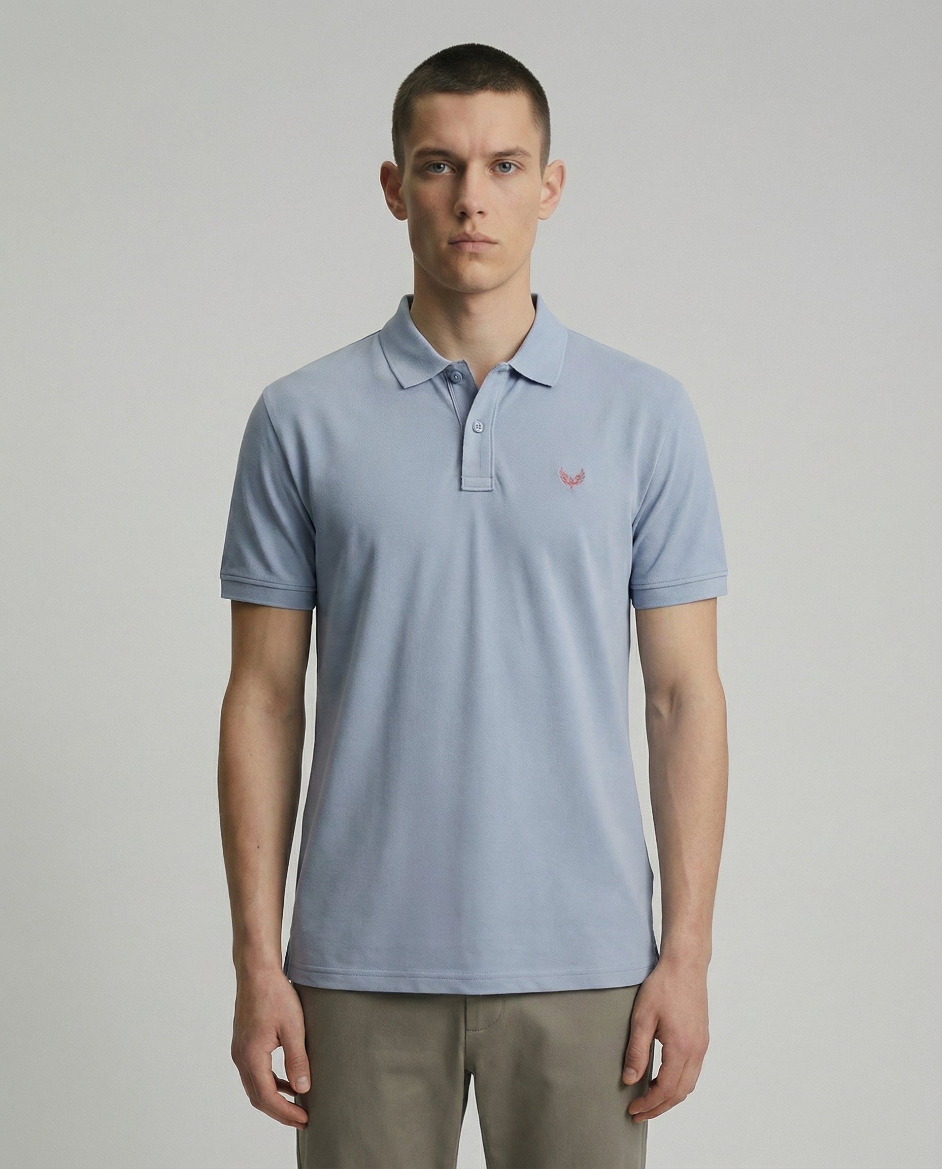 DEEDAT SHORT SLEEVE SLIM FIT POLO TEES -SKY BLUE
