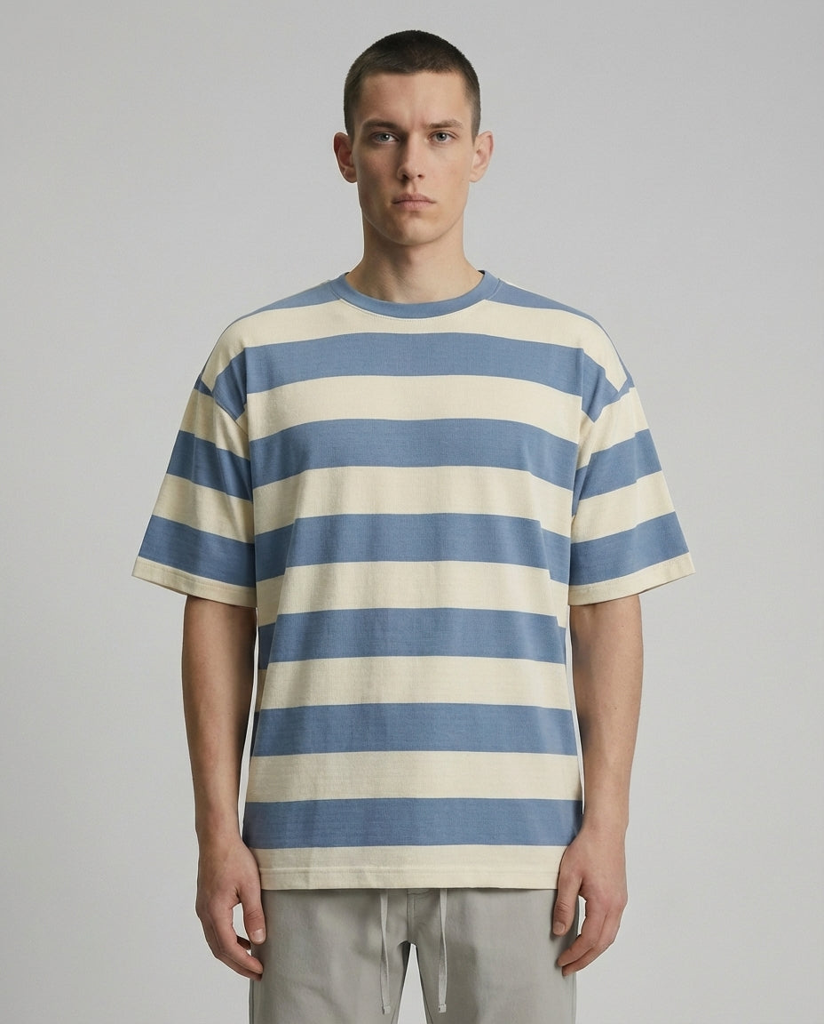 DEEDAT Maverick  Oversized Crew Neck Tees-Blue