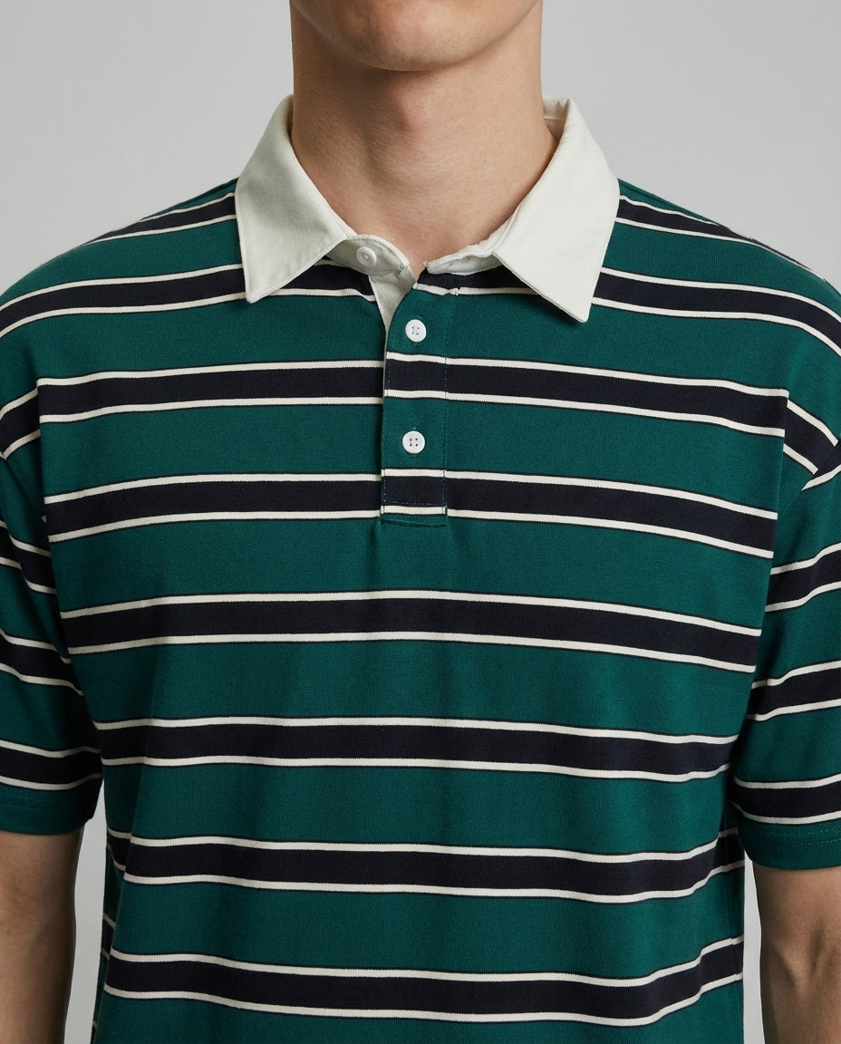 DEEDAT MAVERIC Oversized POLO Tees -Dark Green