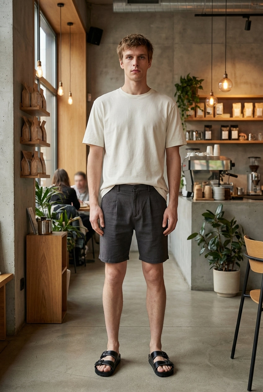 DEEDAT Standard Hem Slim Fit Short - Dark Grey