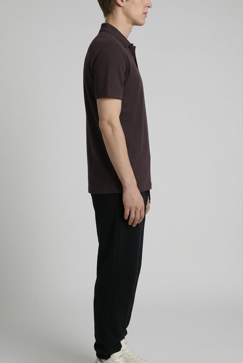 DEEDAT Short Sleeve Slim Fit Polo Tees-Purple