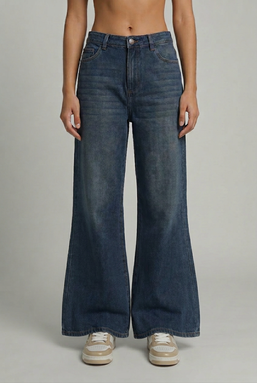 DEEDAT WIDE LEG Ladies Jeans - Tint Blue