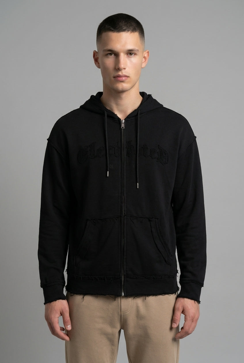 DEEDAT Oversized Long-Sleeve Hoodie - Black
