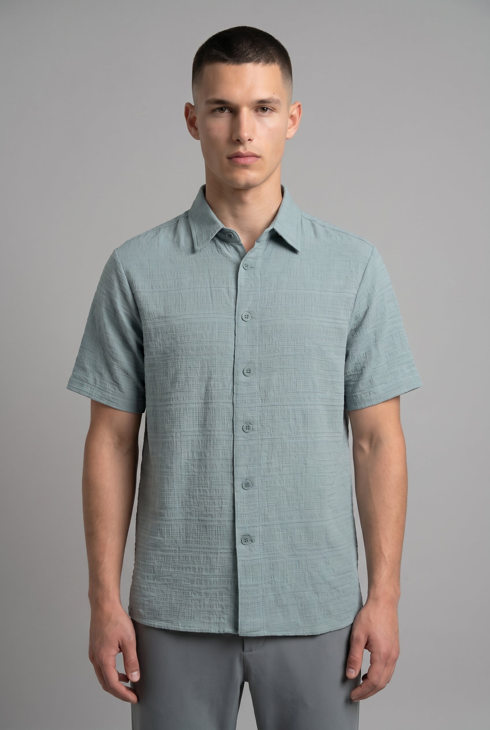 DEEDAT NATURE VERSE Regular Fit Short Sleeve Shirt - Green