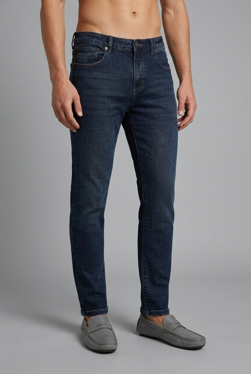 DEEDAT Tapered Fit Jeans - Dark Blue