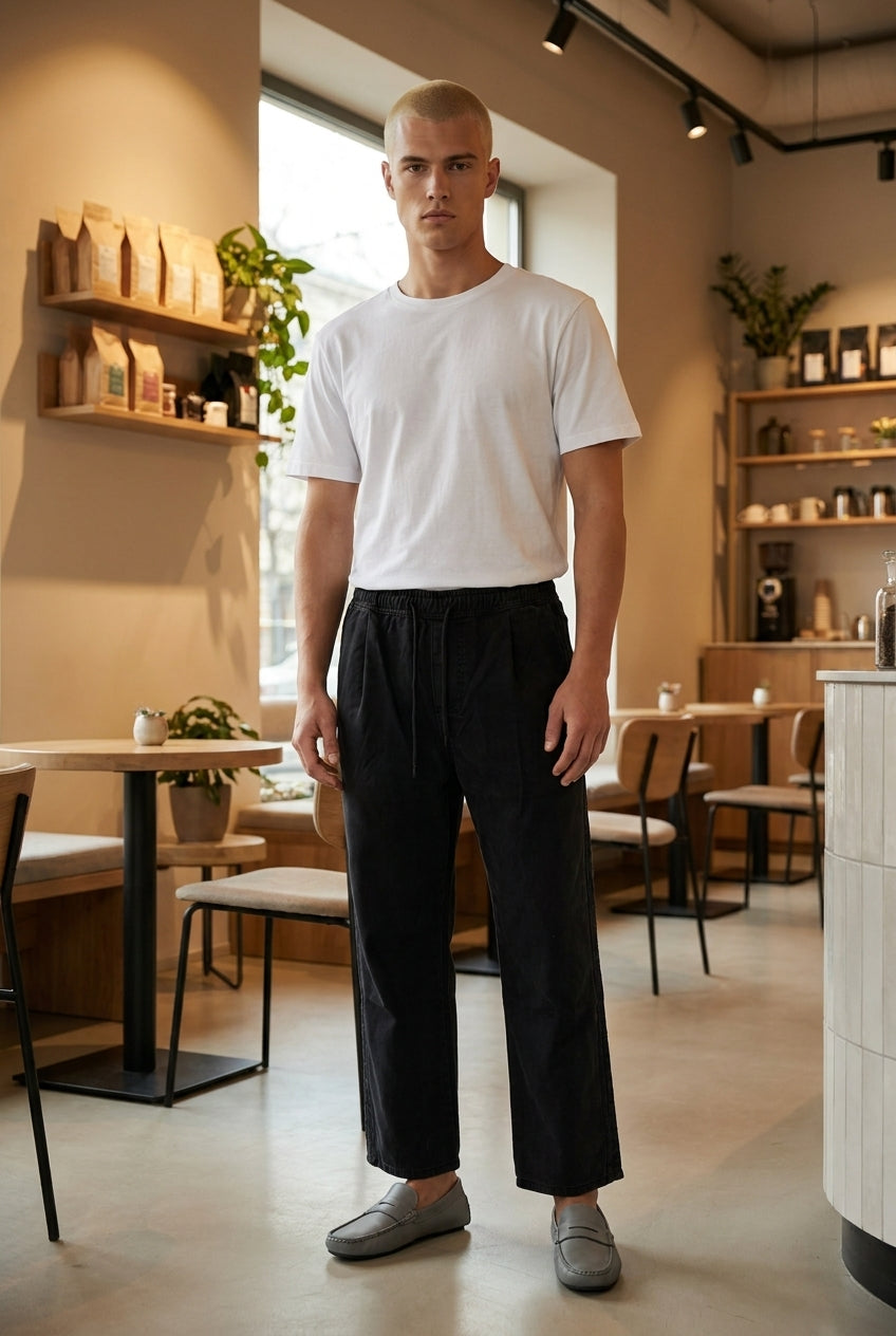 DEEDAT Loose Straight Fit Jeans - Black