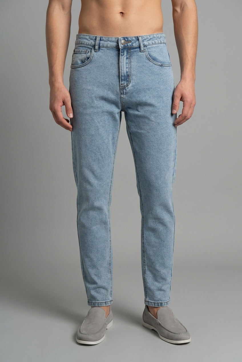 DEEDAT Loose Tapered Fit Jeans - Light Blue