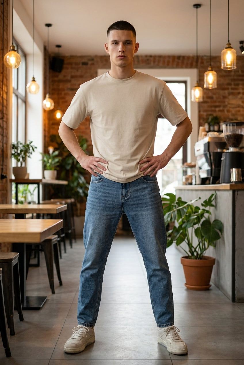 DEEDAT Loose Tapered Fit Jeans - Blue
