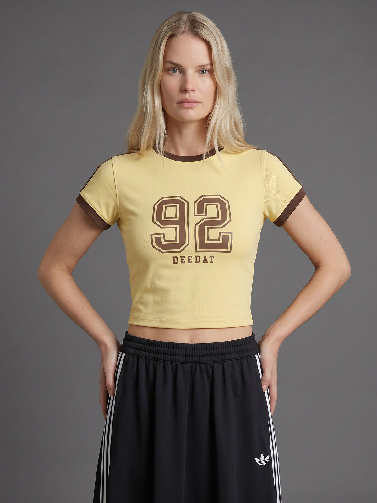 DEEDAT Women's Slim Fit Tees - Yellow