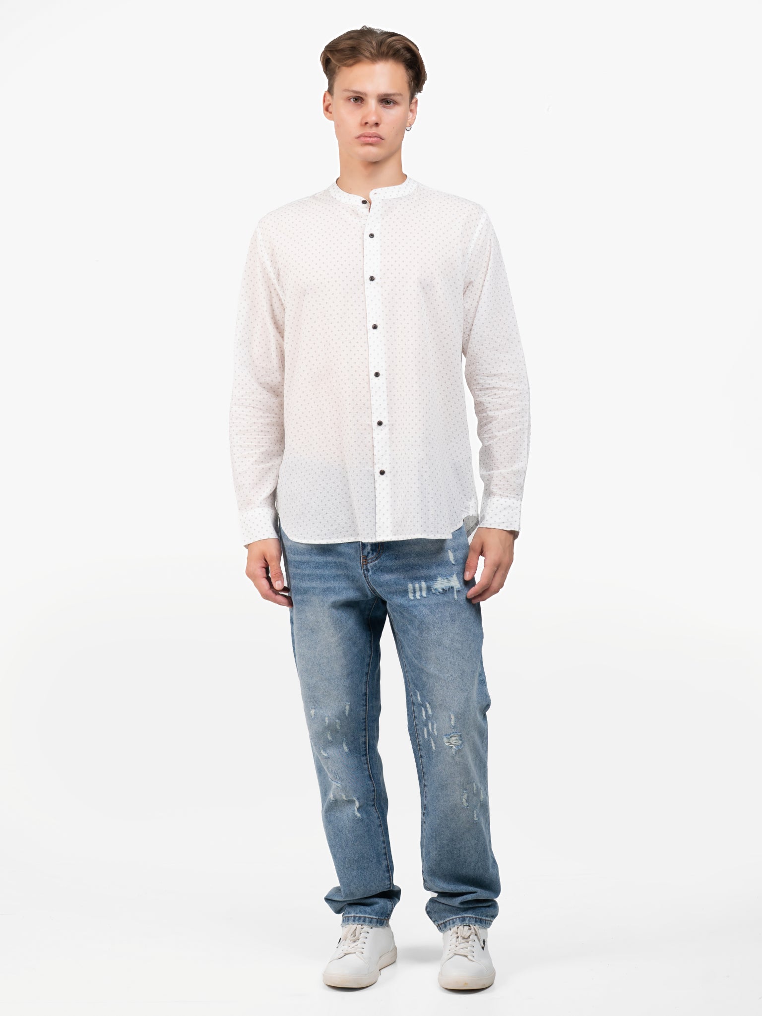 DEEDAT Regular Fit Long Sleeve Shirt - White