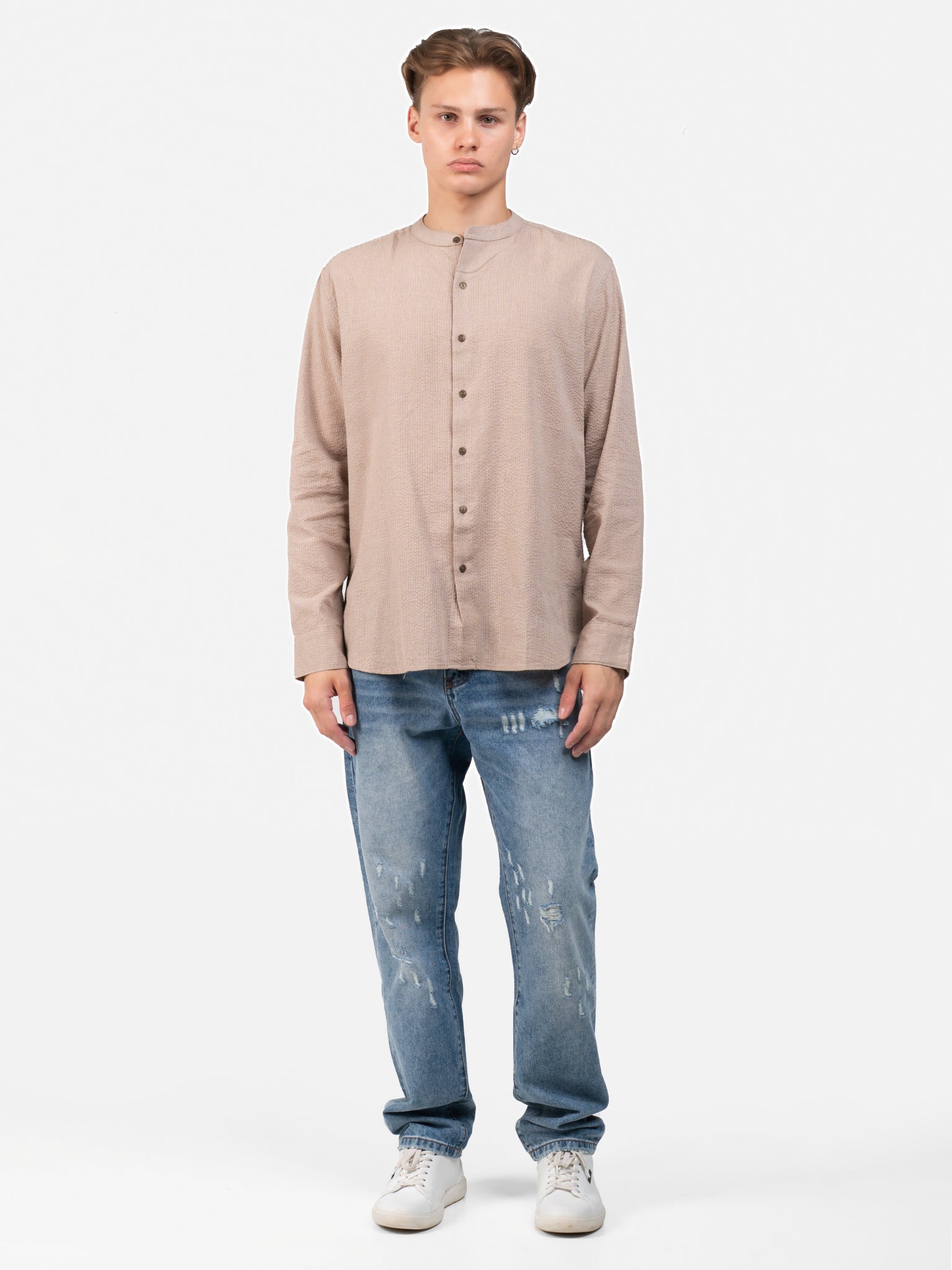 DEEDAT Regular Fit Long Sleeve Shirt - Beige
