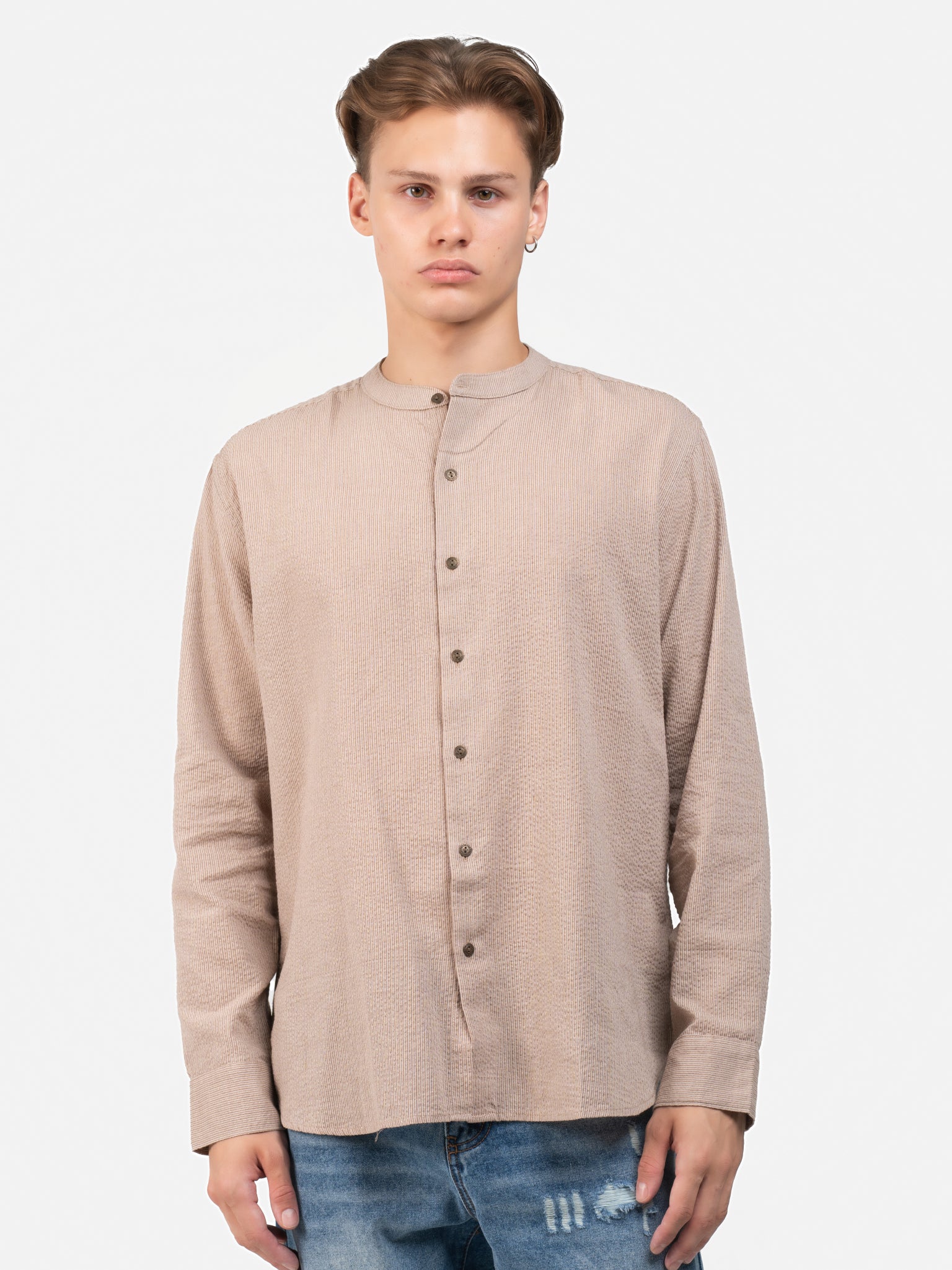 DEEDAT Regular Fit Long Sleeve Shirt - Beige