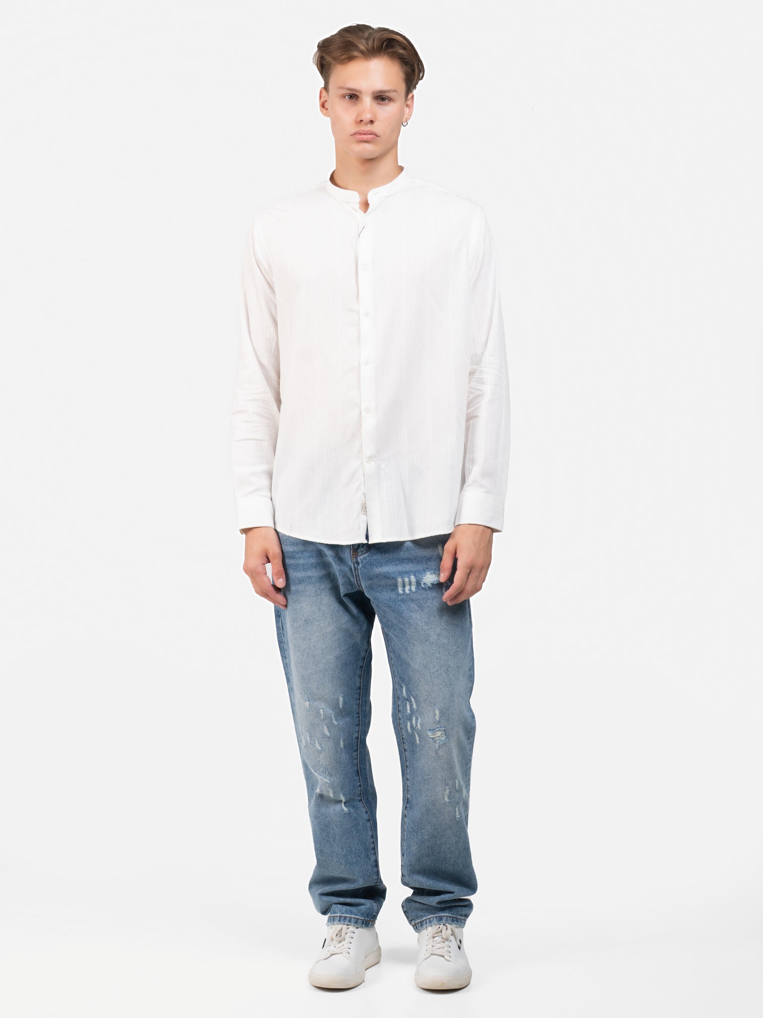 DEEDAT Regular Fit Long Sleeve Shirt - White