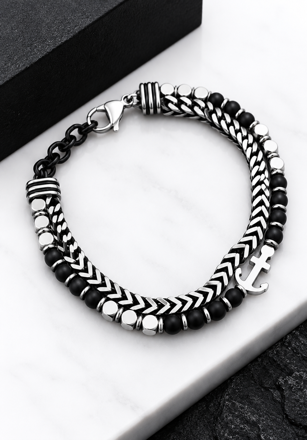 DEEDAT Stainless Steel Clip Bracelet - Black