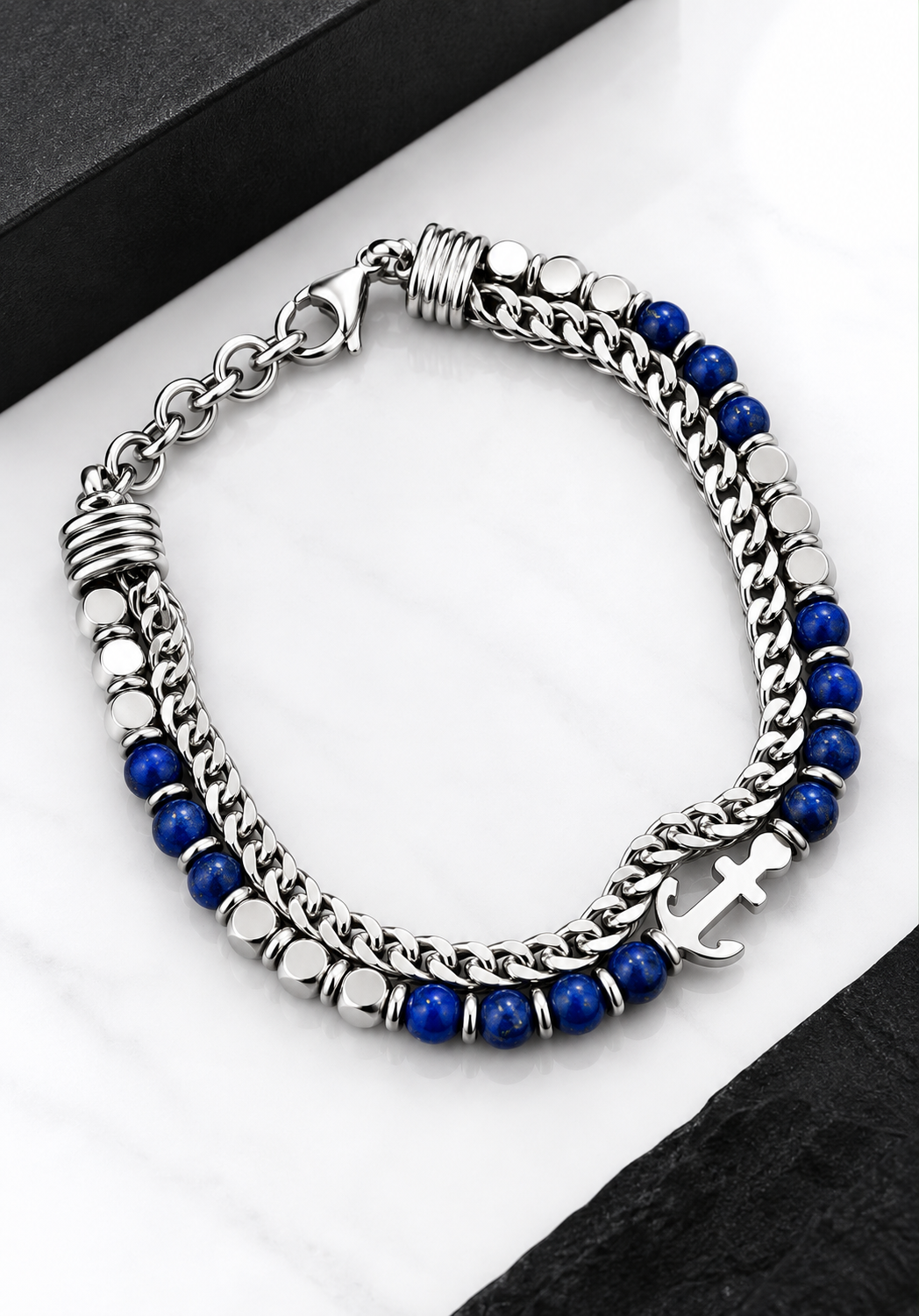 DEEDAT Stainless Steel Clip Bracelet - Blue