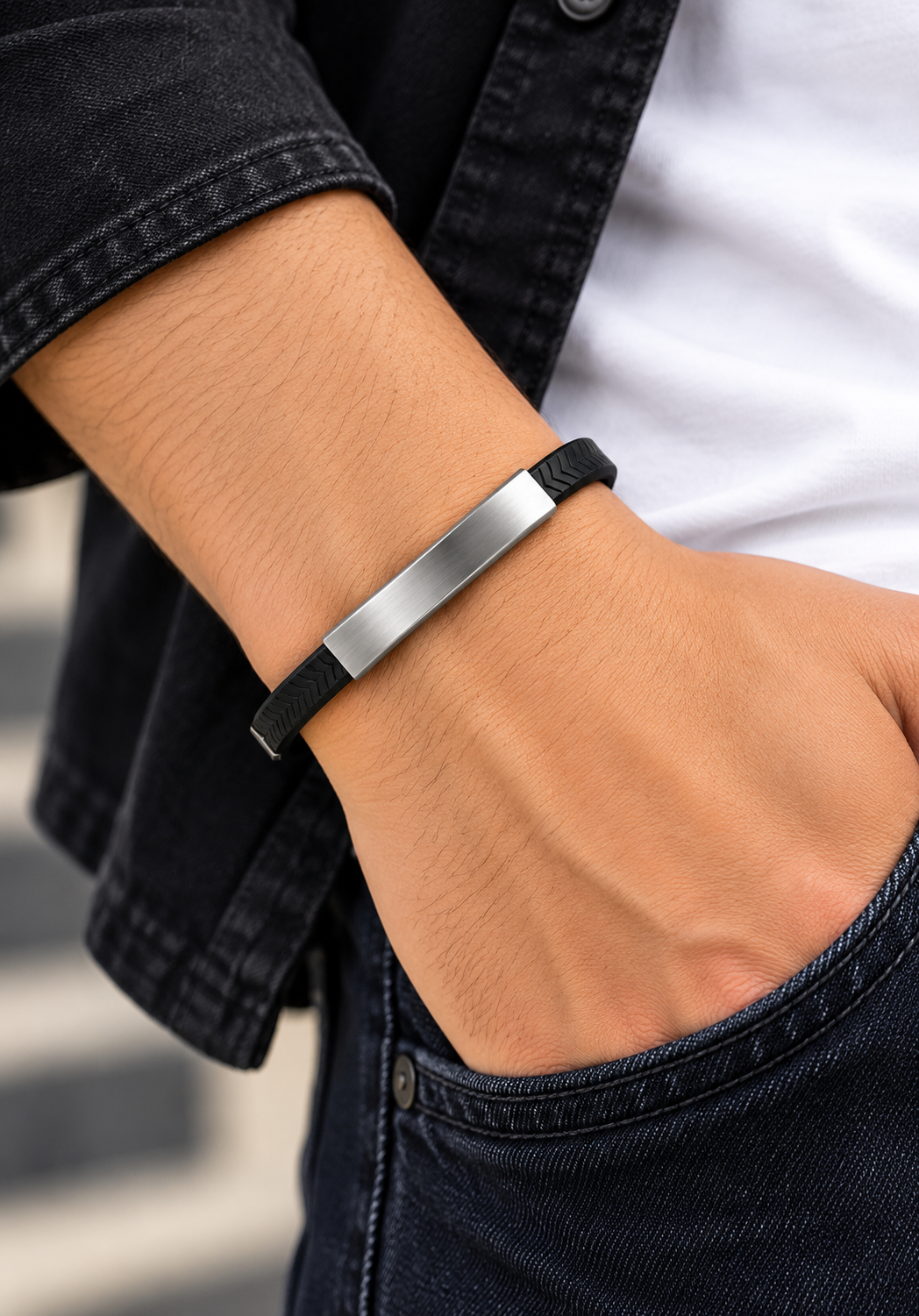 DEEDAT Leather Bracelet - Silver