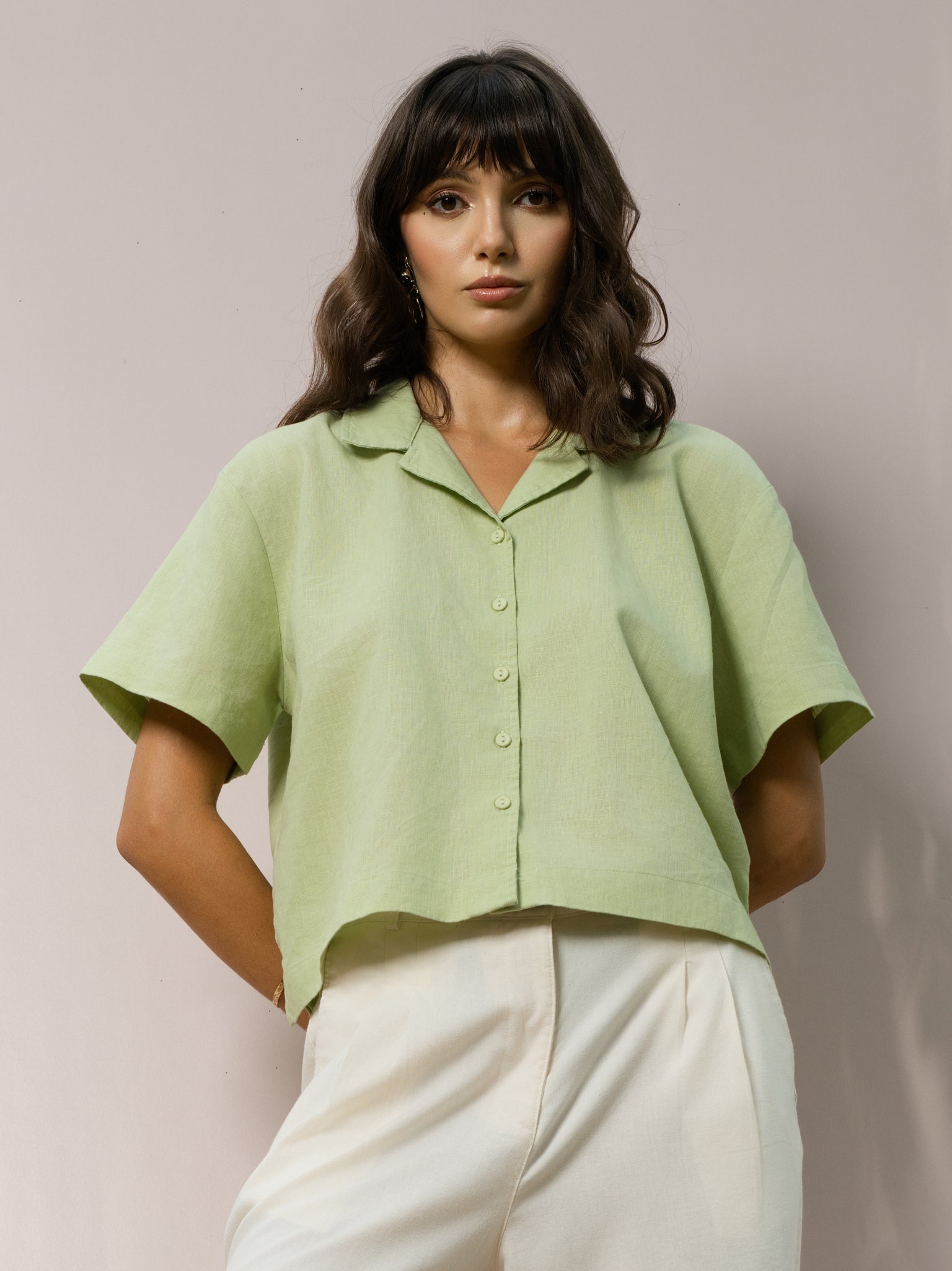 DEEDAT PORTOFINO Oversize Casual Blouse - Green