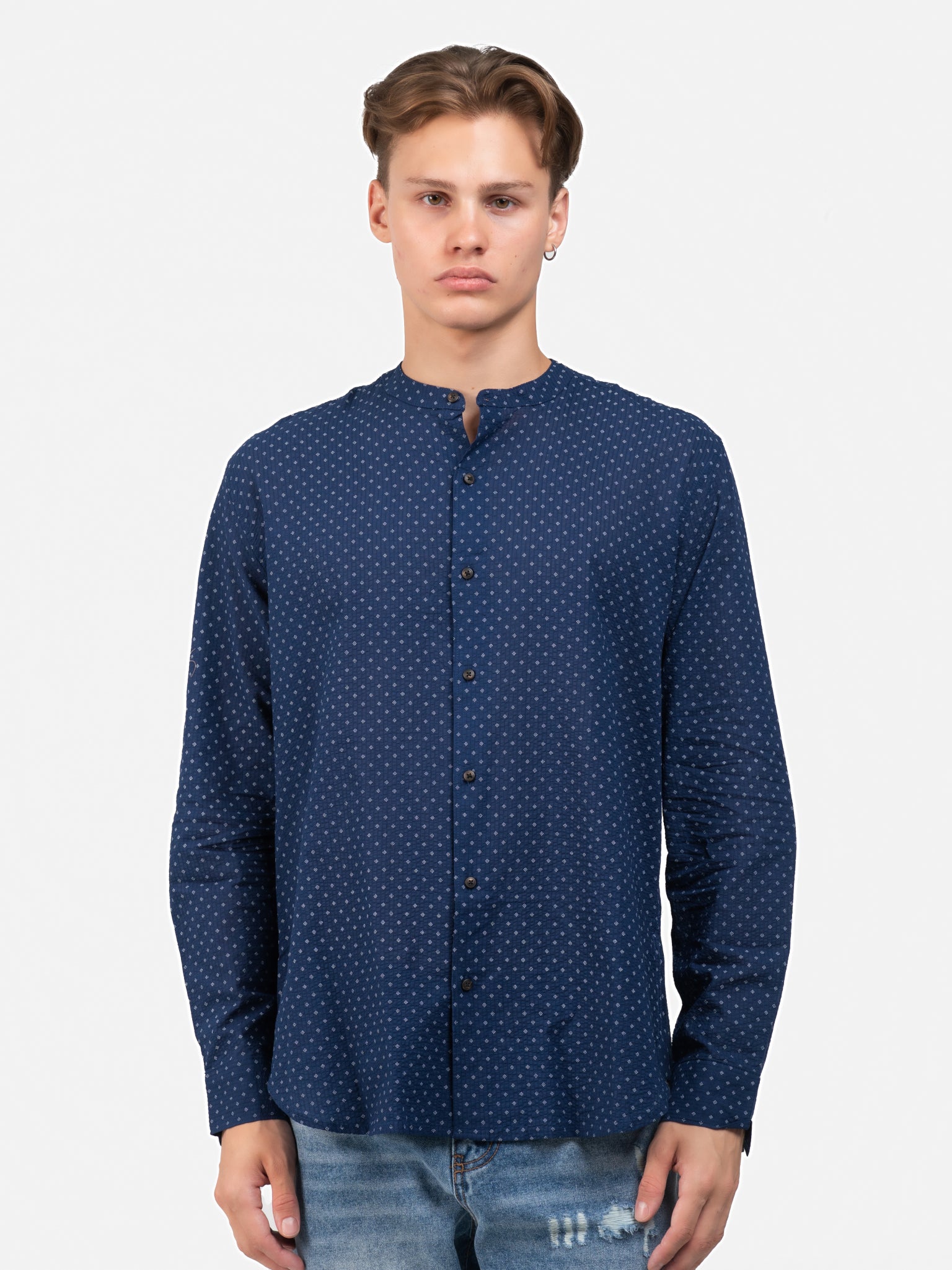 DEEDAT Regular Fit Long Sleeve Shirt - Navy