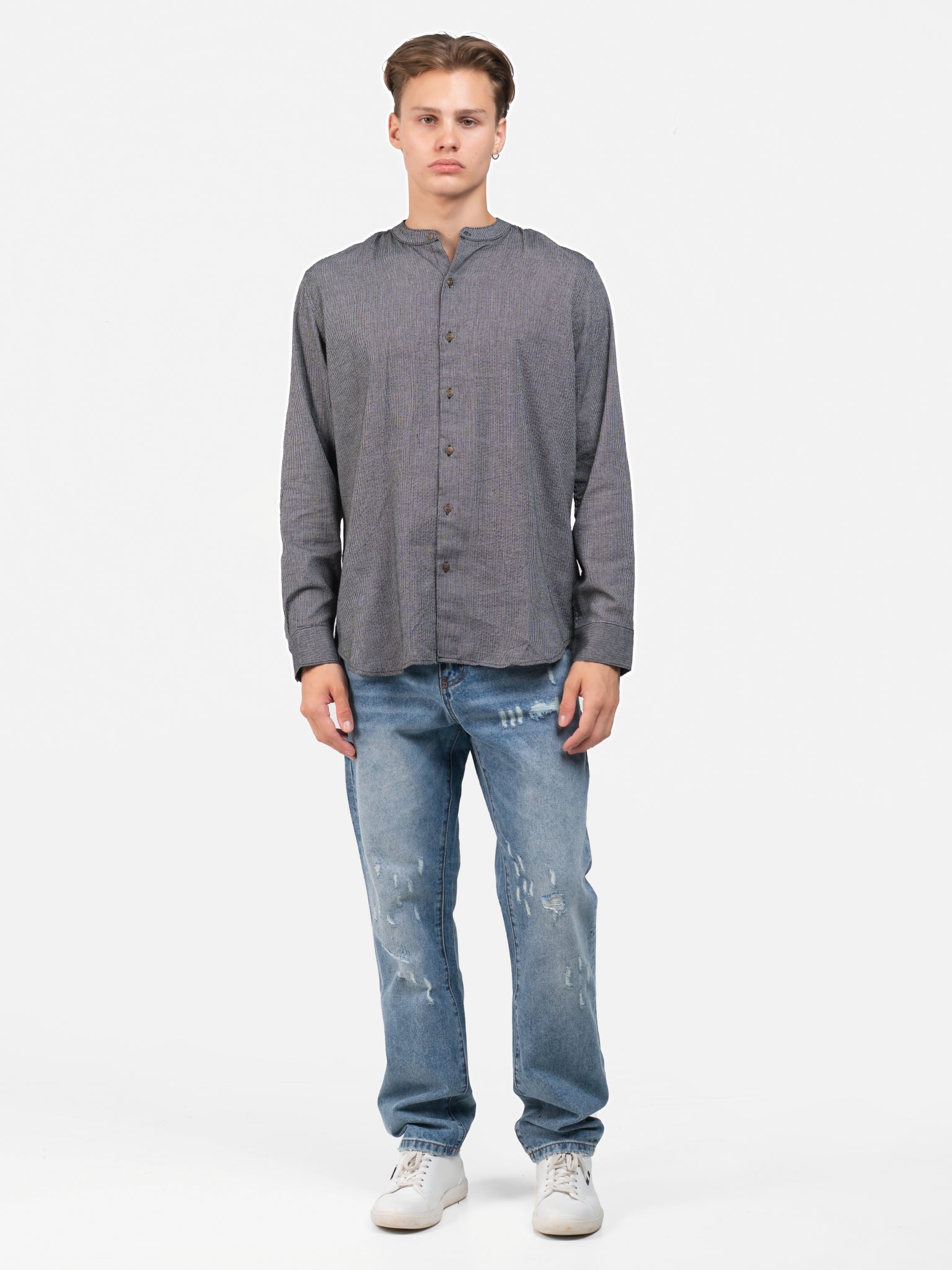 DEEDAT Regular Fit Long Sleeve Shirt - Black