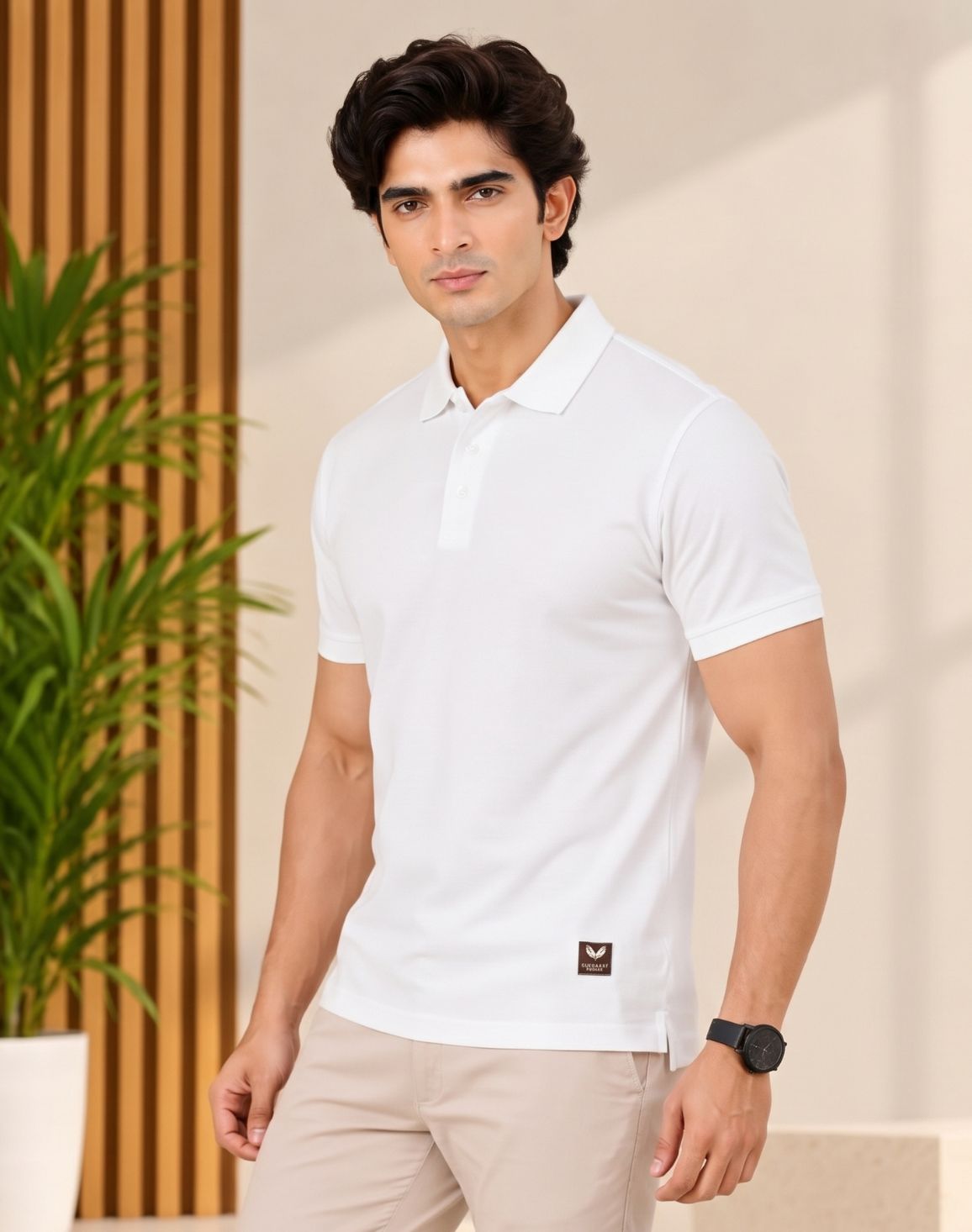 DEEDAT Polo Slim Fit Tees - White