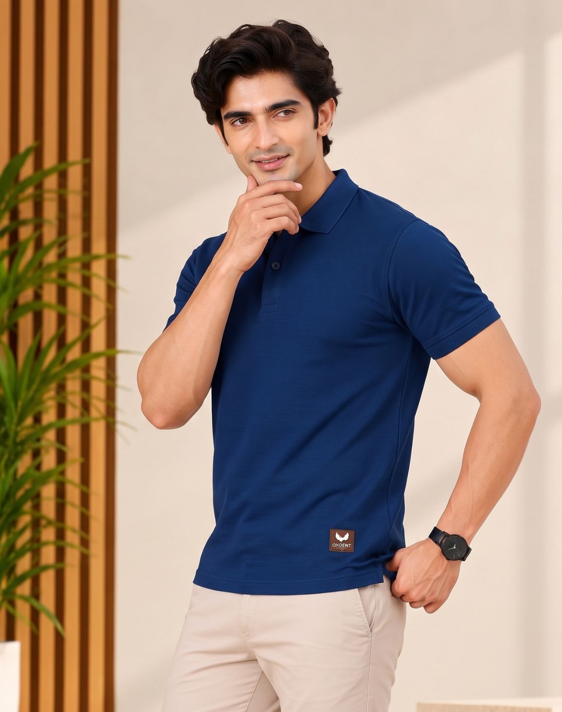 DEEDAT Polo Slim Fit Tees - Navy
