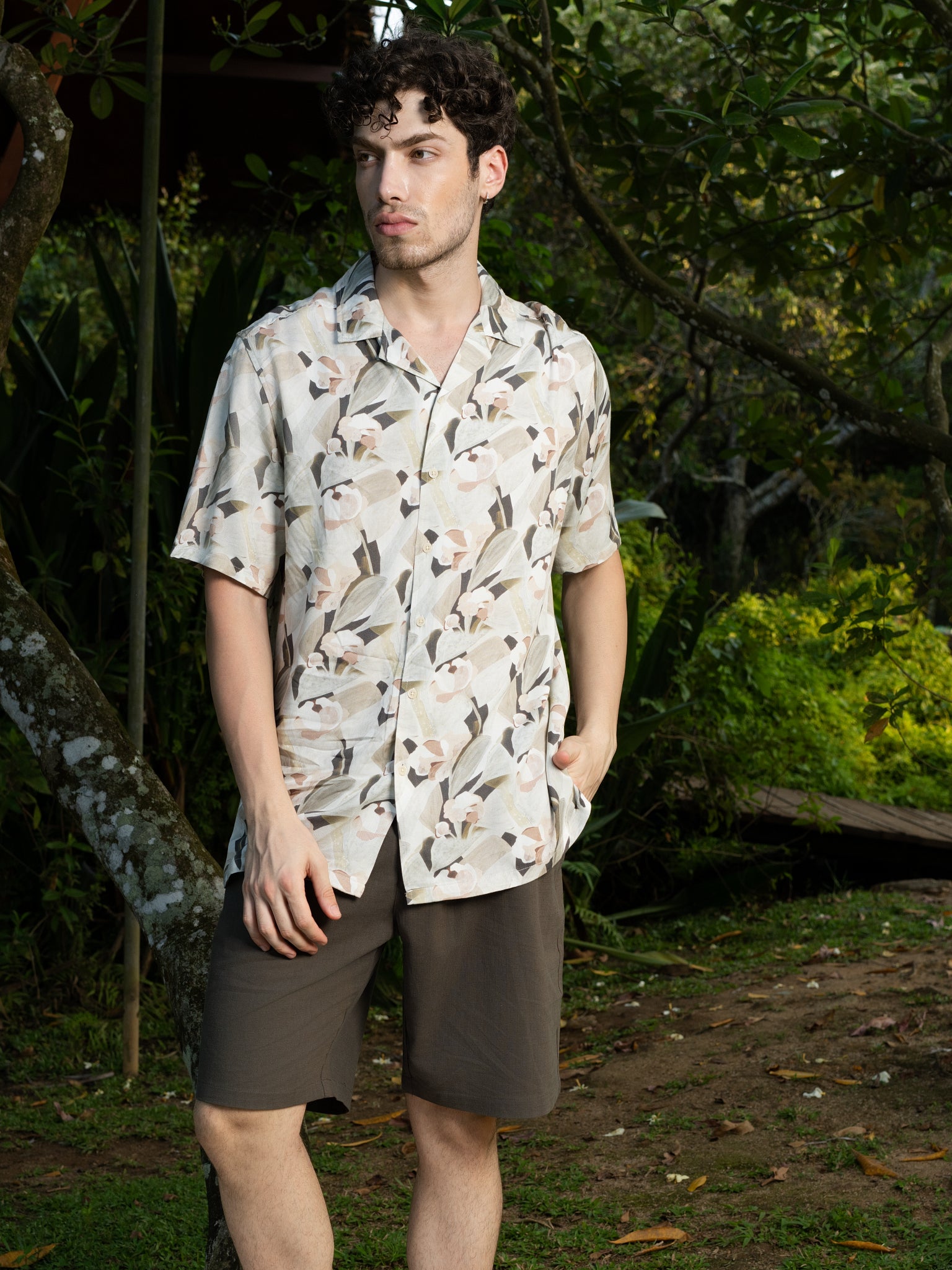 DEEDAT NATURE VERSE Regular Fit Casual Shirt - Beige