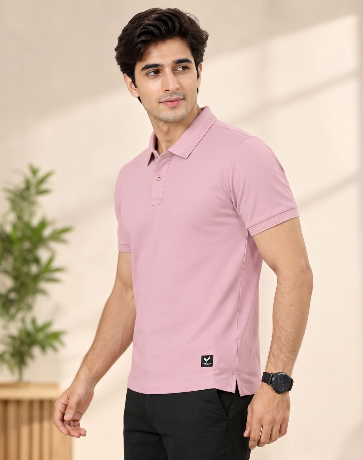 DEEDAT Polo Slim Fit Tees - Dusty Pink