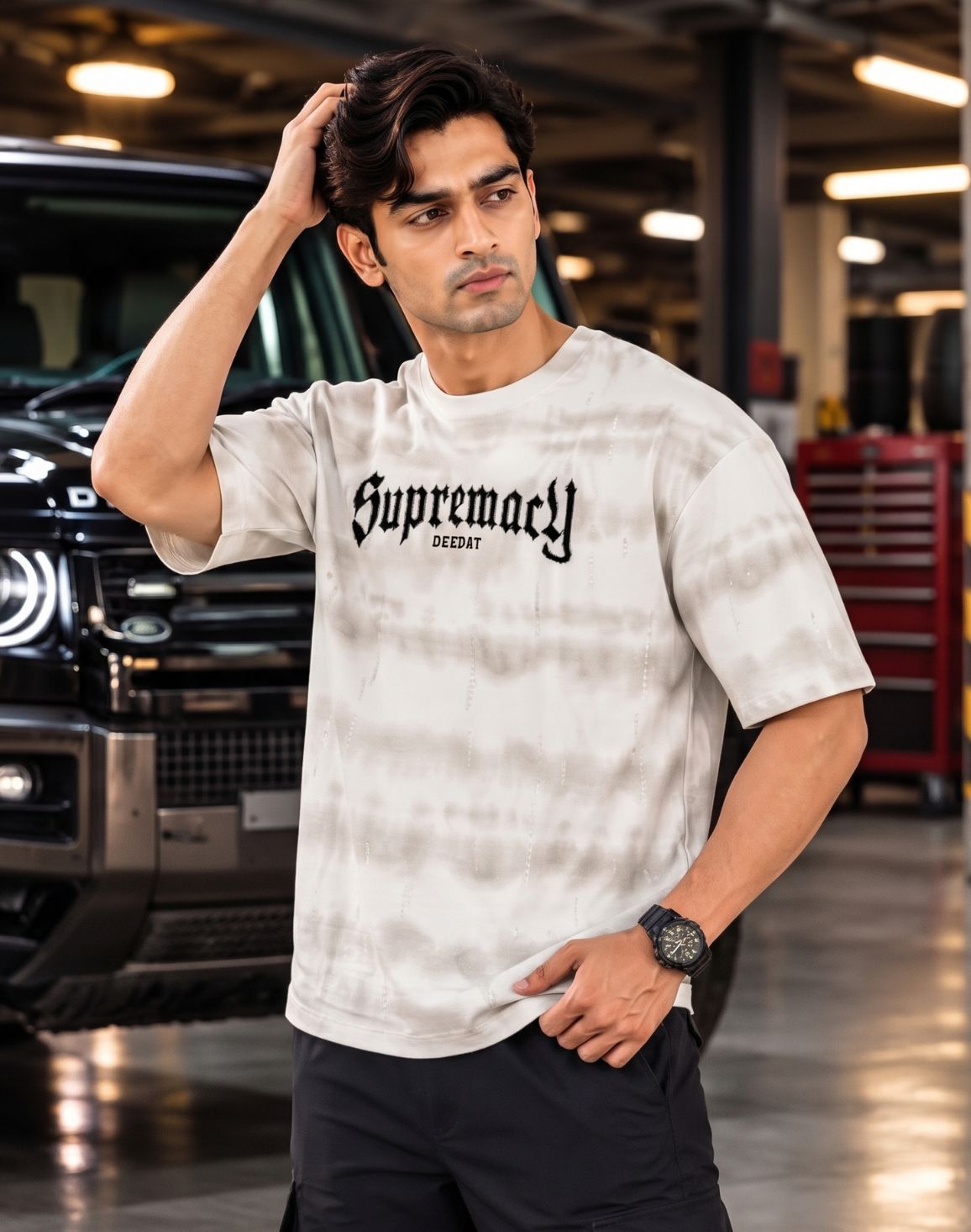 DEEDAT Walker Oversized Tees - Light Beige
