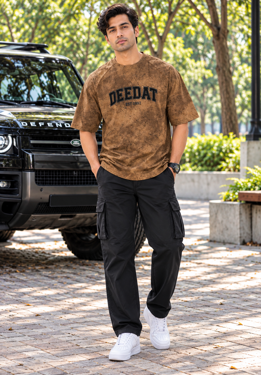 DEEDAT Walker Oversized Tees - Brown