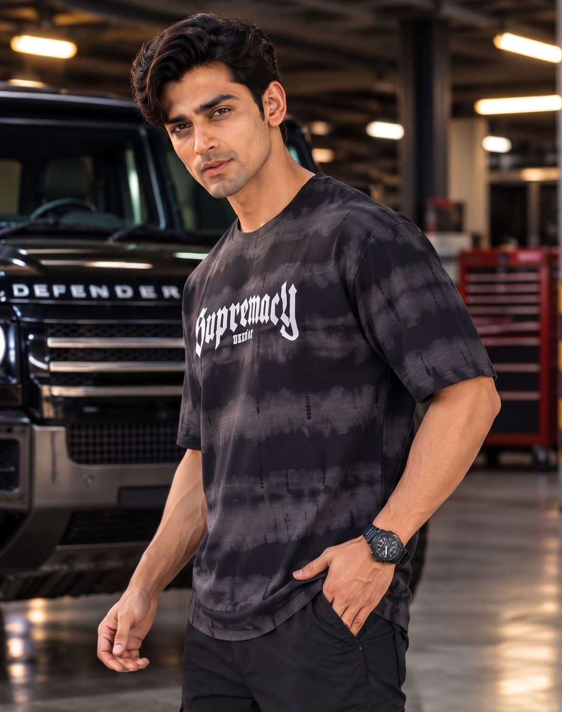 DEEDAT Walker Oversized Tees - Black